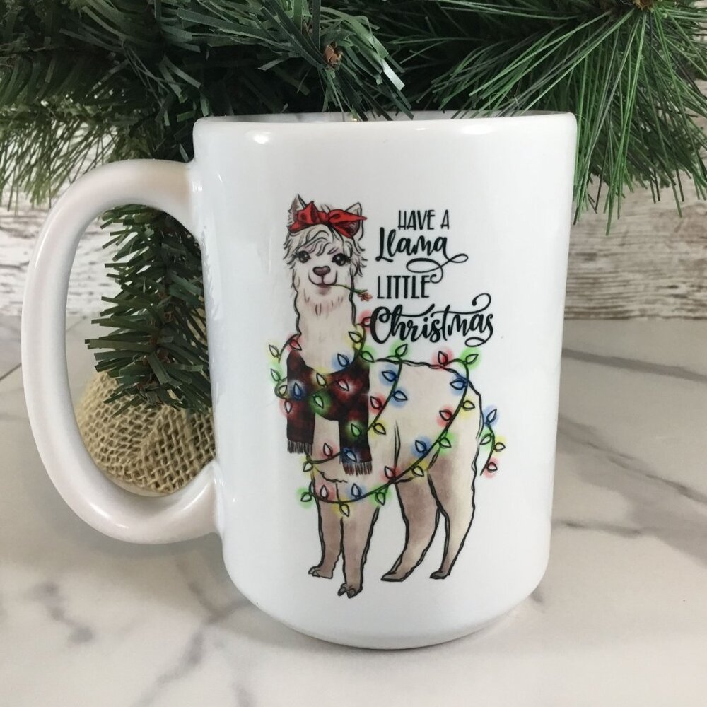 Have a Llama Little Christmas 15 oz Ceramic Coffee Mug